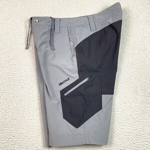 Marmot Hiking Shorts Men's Size 30 Gray Outdoor Cargo Stretch Nylon 11" Inseam